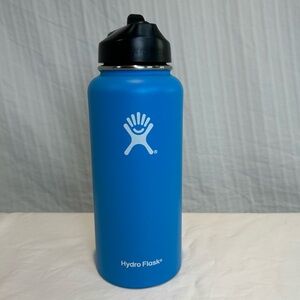 Hydro Flask 32 oz Wide Mouth w/Flex Straw in Bright Blue Bottle Carry Loop Lid
